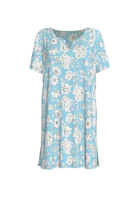 Vamp - Γυναικείο Φόρεμα Παραλίας Φλοράλ 12911 BLUE FEATHER