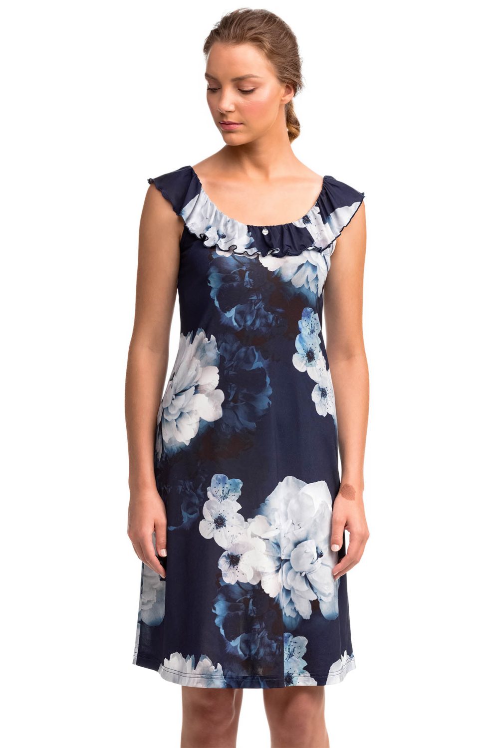 Vamp - Αμάνικο Φόρεμα με Βολάν 14464 BLUE MARINE