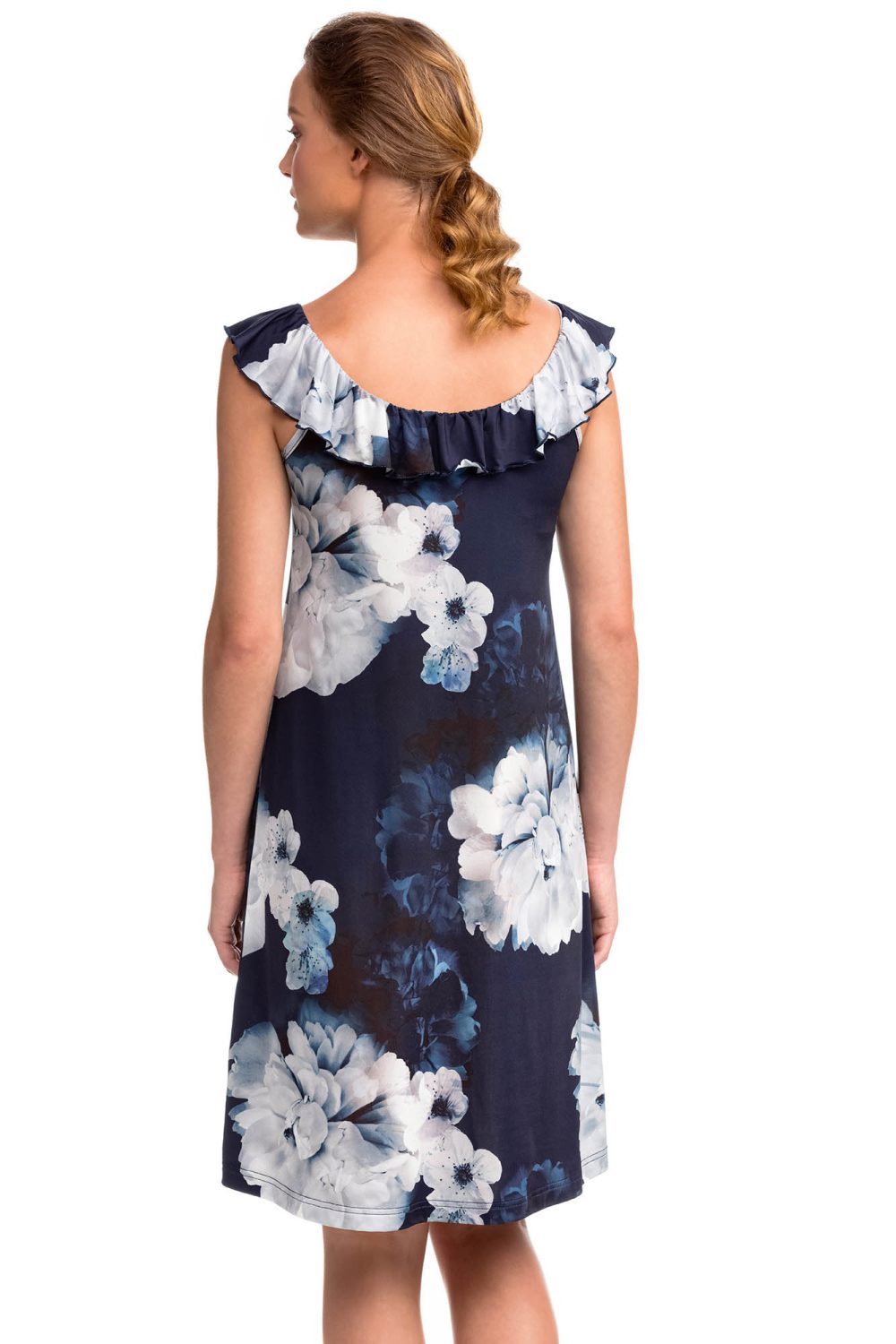 Vamp - Αμάνικο Φόρεμα με Βολάν 14464 BLUE MARINE