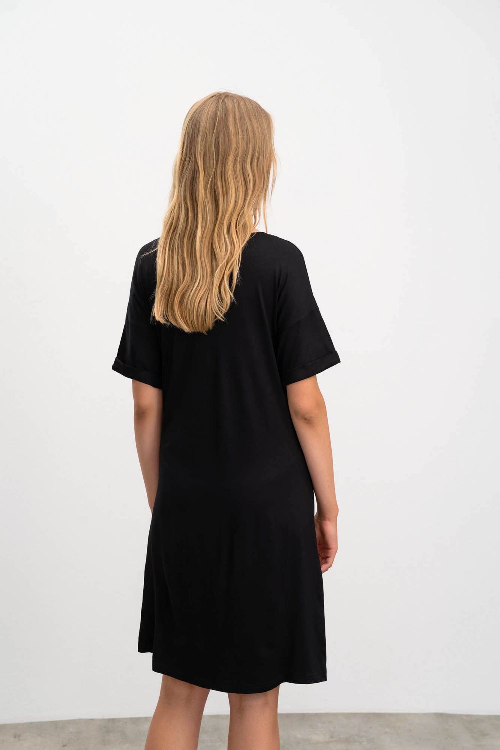 Vamp - Εμπριμέ Αέρινο Φόρεμα 16404 BLACK